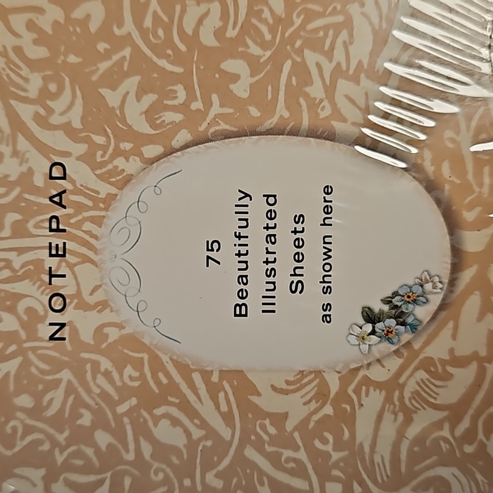 Punch Studio peacock design covered notepad glitter rhinestones 75 sheets NIP - Picture 2 of 7